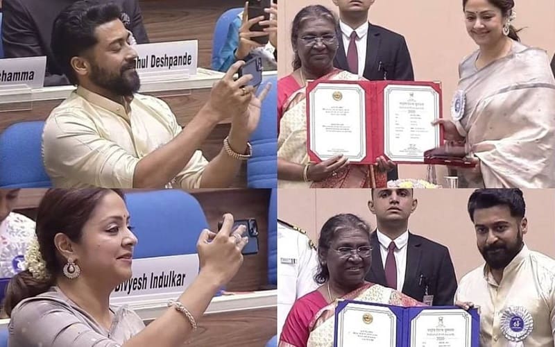 suriya and jyothika in 68th national award photos